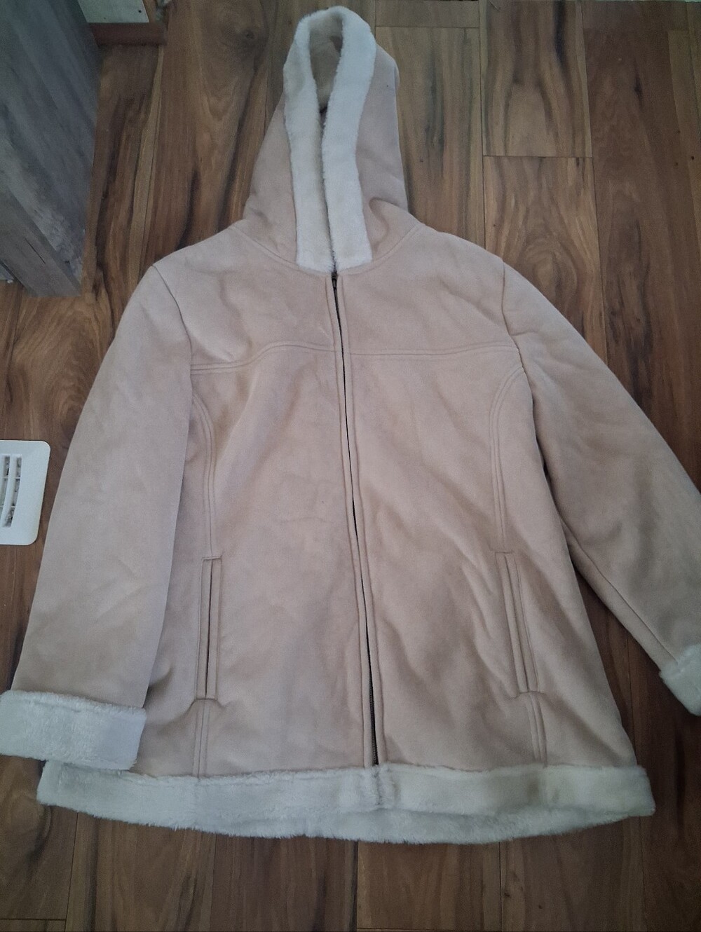 Sonoma Hooded Faux-Shearling Coat in Cream